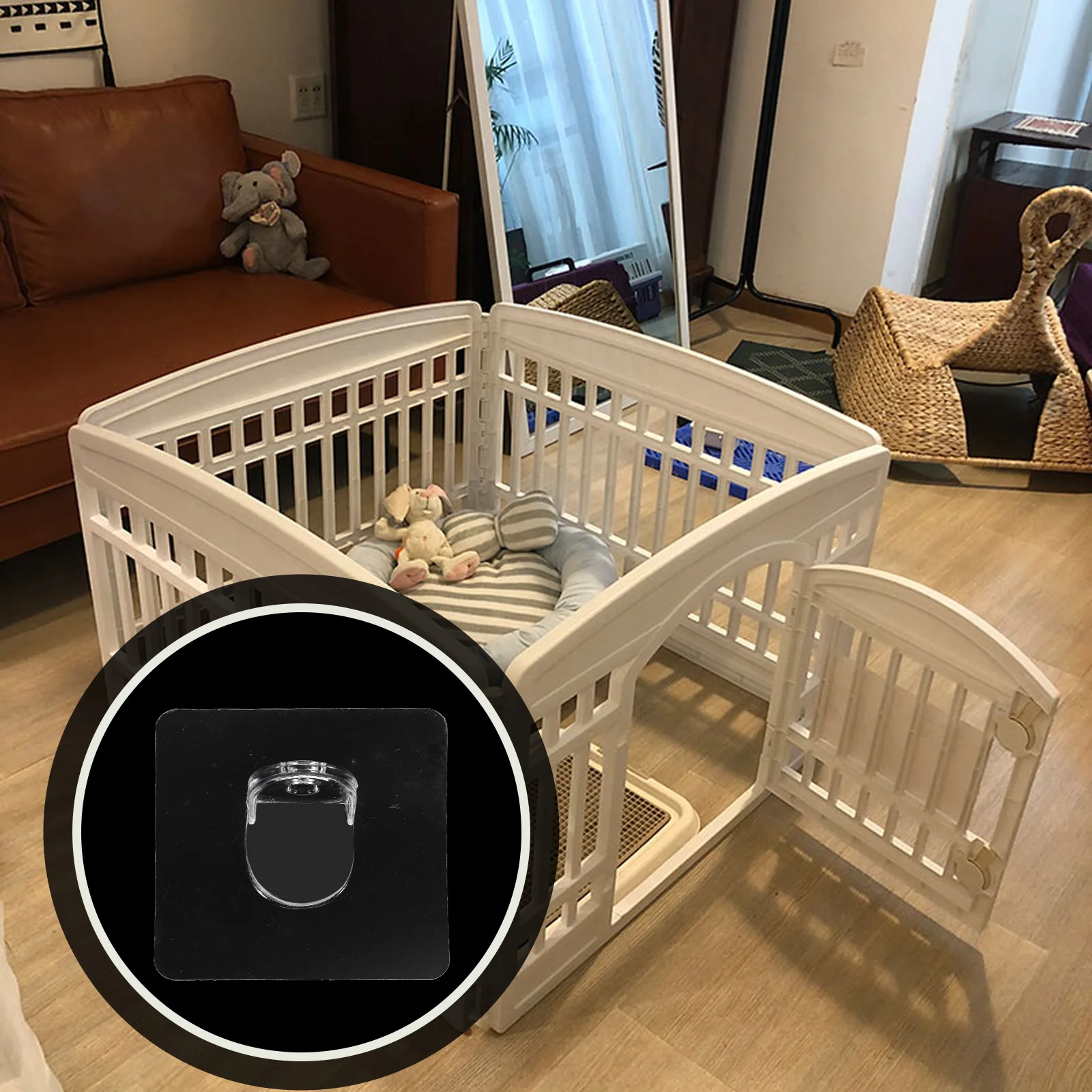 

8Pcs Pet Fence Holder Self-Adhesive Anti-Slip Transparent Cage Fixator Durable Pet Supplies Acrylic Holder Anti-Slip Retainer