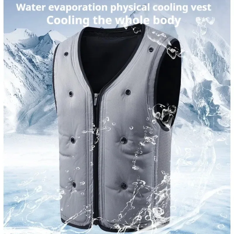 Gilet de refroidissement par évaporation pour hommes, été, haute température, travail en extérieur, construction, soulagement de la chaleur, gilets de refroidissement à injection d'eau pour homme
