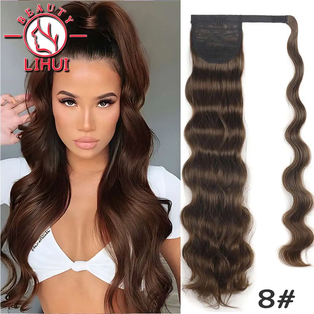 

Synthetic Body Wave Hollywood Long Ponytail Wrap Around Clip in Hairpiece Ponytail HeatResistant Black Blonde For Women