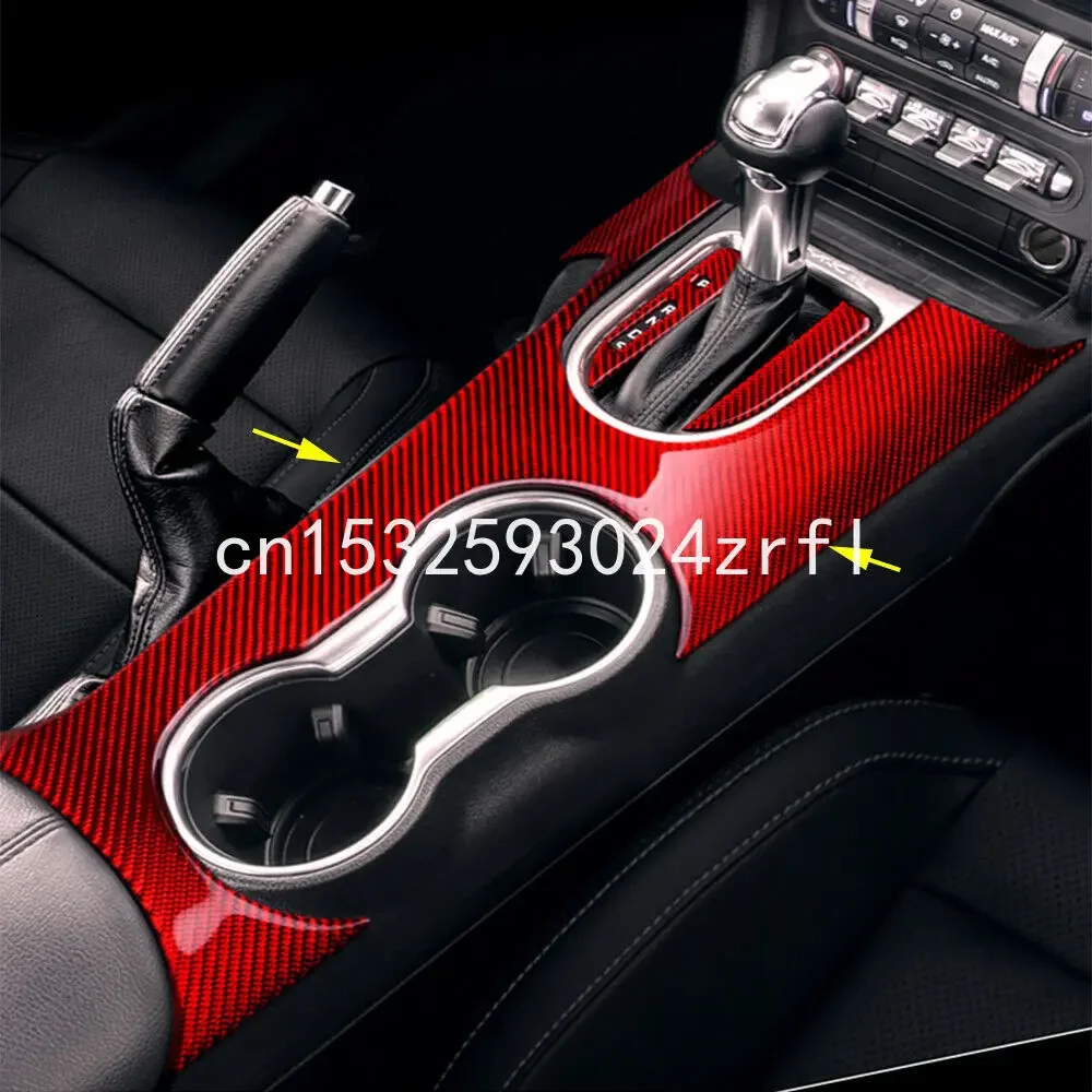 

For Ford Mustang Carbon Fiber Central Control Partner Panel Water Cup Frame Interior Modification Decoration Sticker