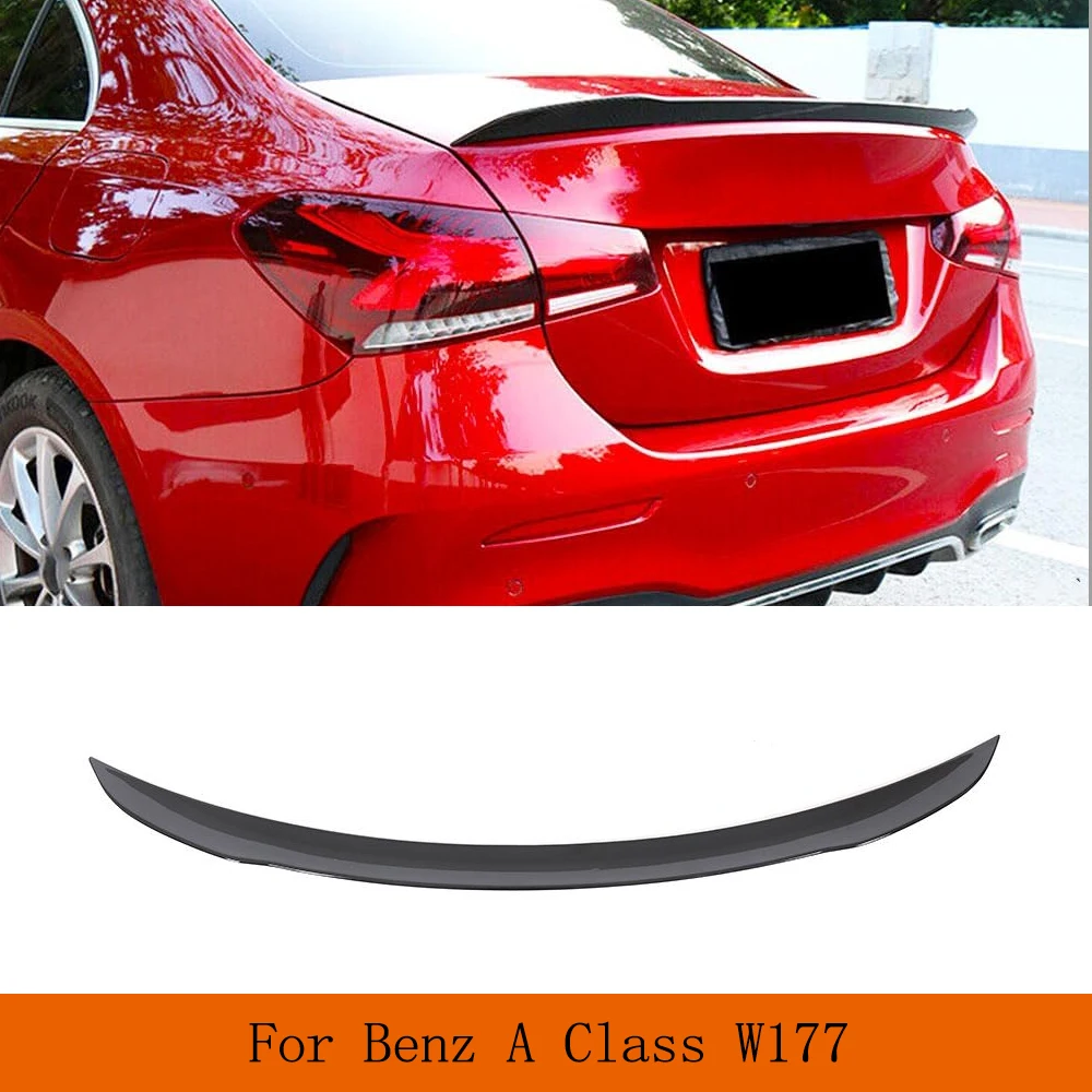 

For Mercedes-Benz A-Class W177 V177 A160 A180 A200 A220 A250 A35 AMG Saloon 2019UP ABS Black Boot Spoiler Lid Performance Wing