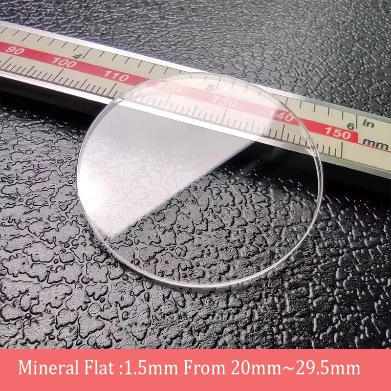 Thick 1.5mm Size form 20mm~29.5mm Mineral Flat Watch Glasst Transparent Watch Crystal 1pieces