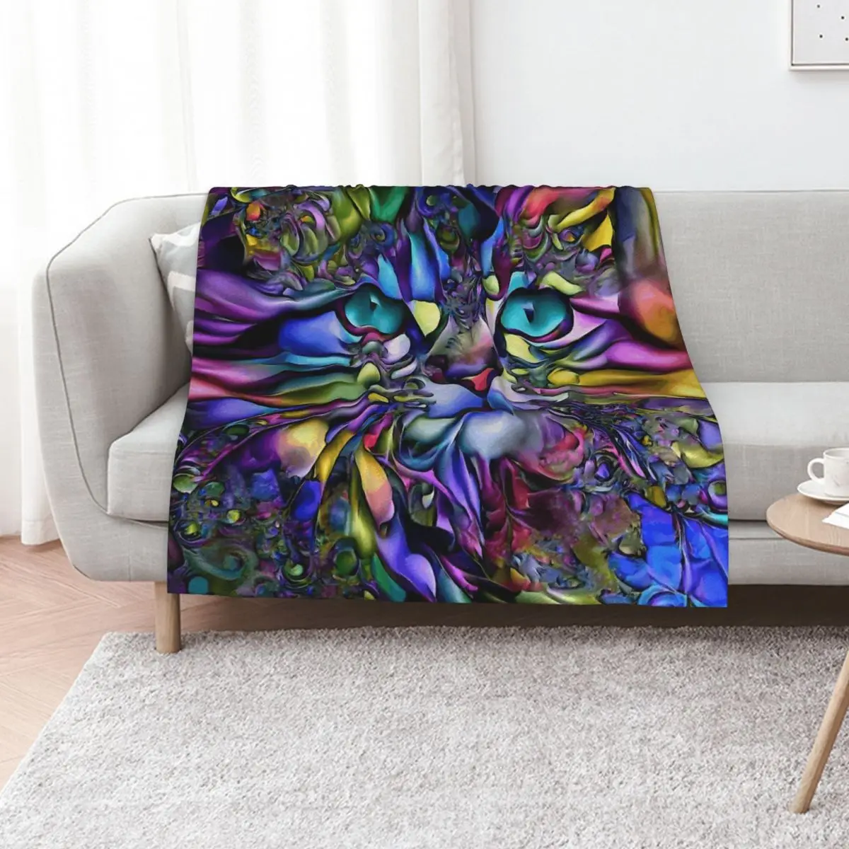 Andyna Pacific, gat, cat, chat kitty, lea roche paintings Couverture ultra douce et confortable pour la sieste et le sommeil