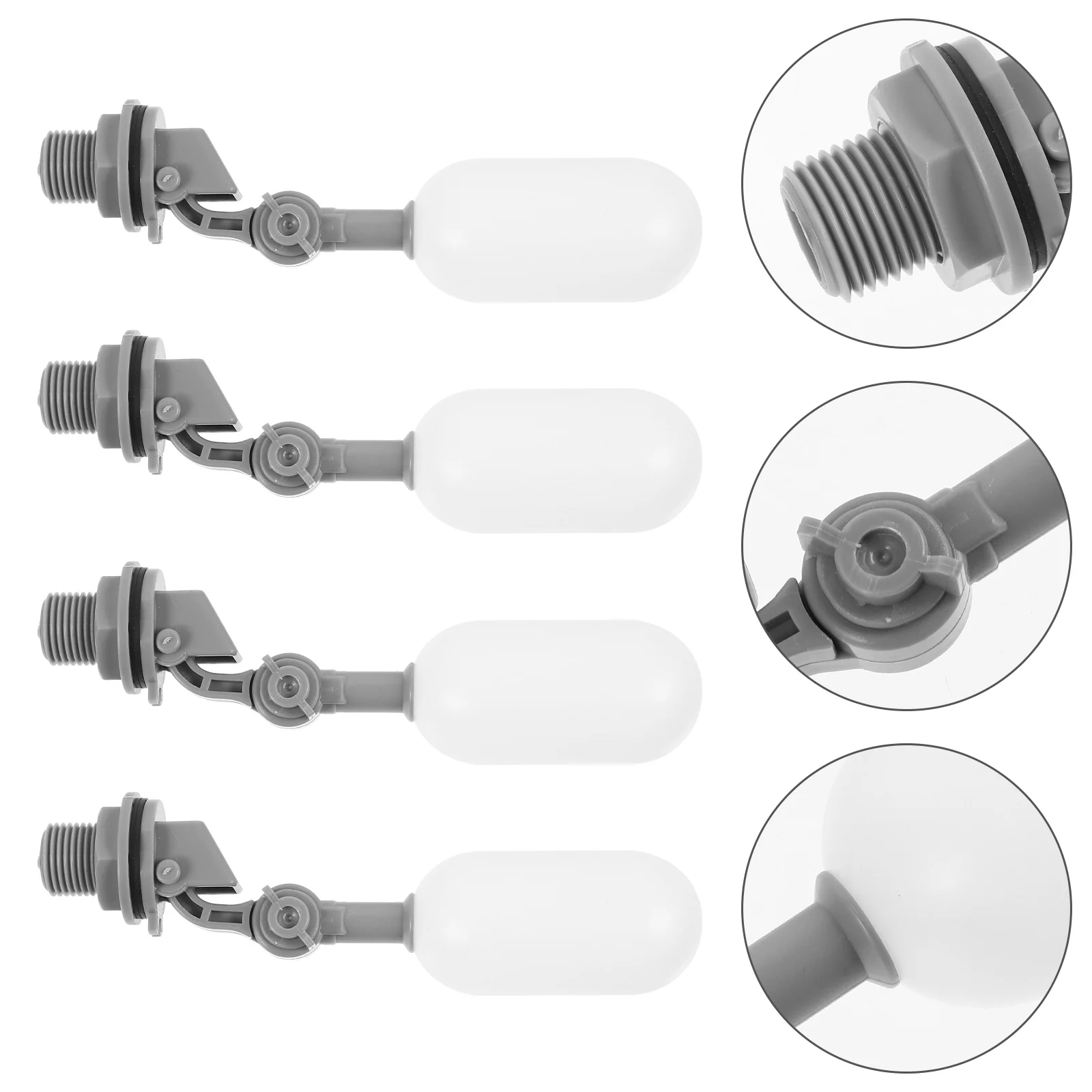 4 Sets Small Ball Plastic Adjustable Arm Pond Pool Water Pool Filler Float Float Valve Auto Fill Valve Water Level Control