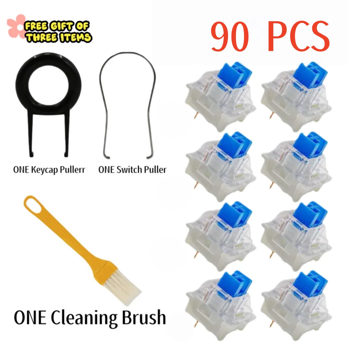 iTLY 90Pcs Keyboard Switch Keyboard Clicker Key 3 Pin Tactile Switch For MX FOR RGB FOR Redragon FOR E-Yooso Replacement