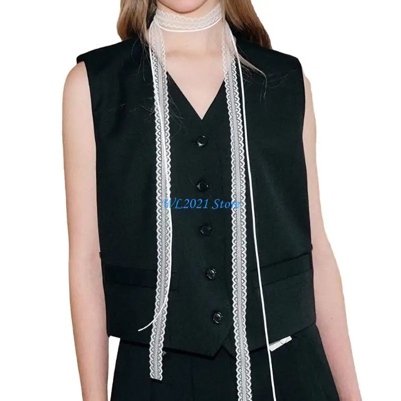 

G5GC Versatiles Fashion Scarf Business Meeting Scarf Lace Thin Women Scarf