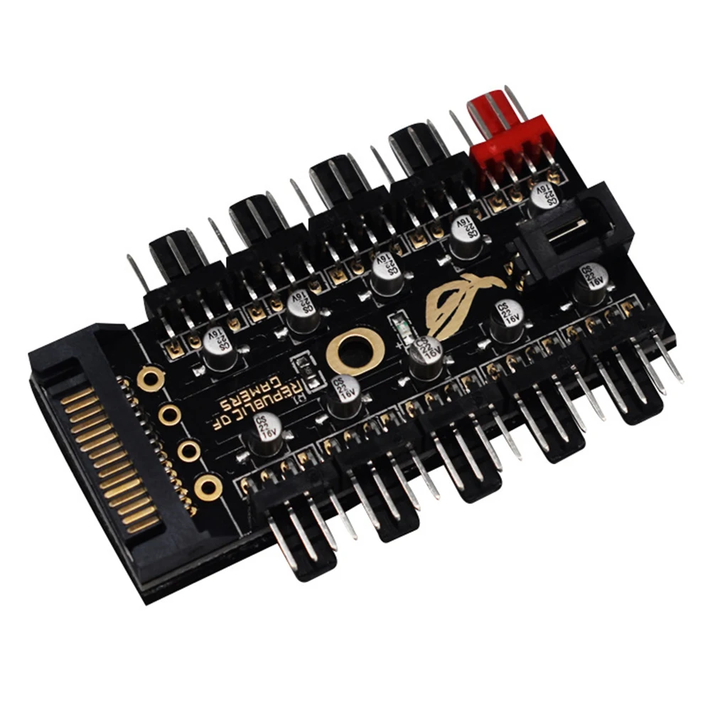 Computer Cooling Fans Hub Temperature Controller Adapter Extension Splitter