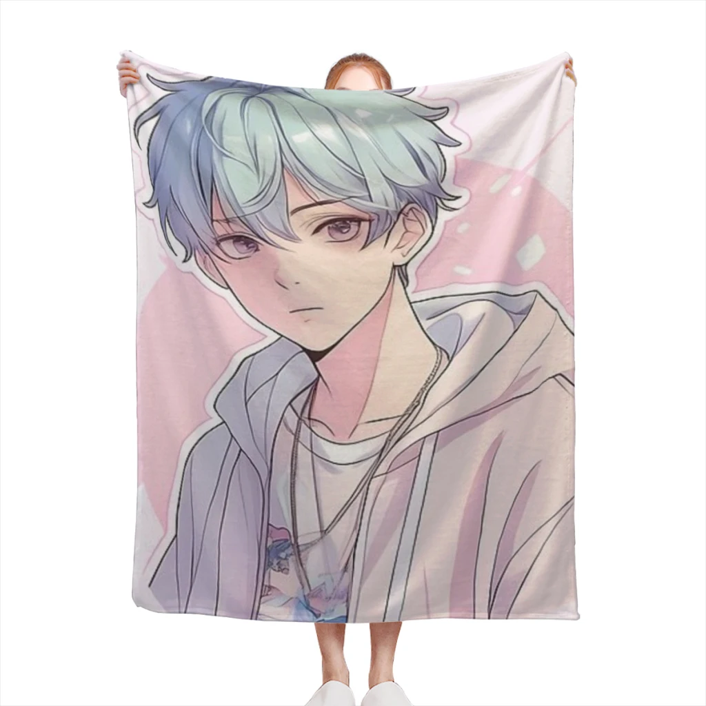 

Cotton Candy Pastel Anime Guy Comfortable Flanne Blanket Fluffy Soft Bedroom Decor Sofa Blankets Comforter Home and Decoration