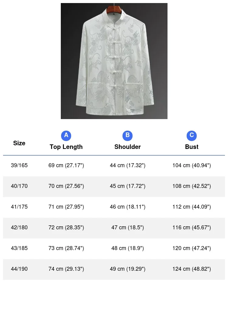 الرجال النمط الصيني أعلى الساتان تانغ الملابس التقليد تشيباو أعلى خمر الكونغ فو تاي تشي زي الجاكار التنين قميص معطف كبير الحجم