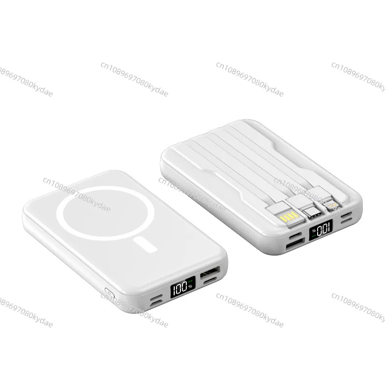 

Magnetic Wireless Power Bank 10000 MAh Self-contained Cable Super Fast Charging Mobile Power Supply