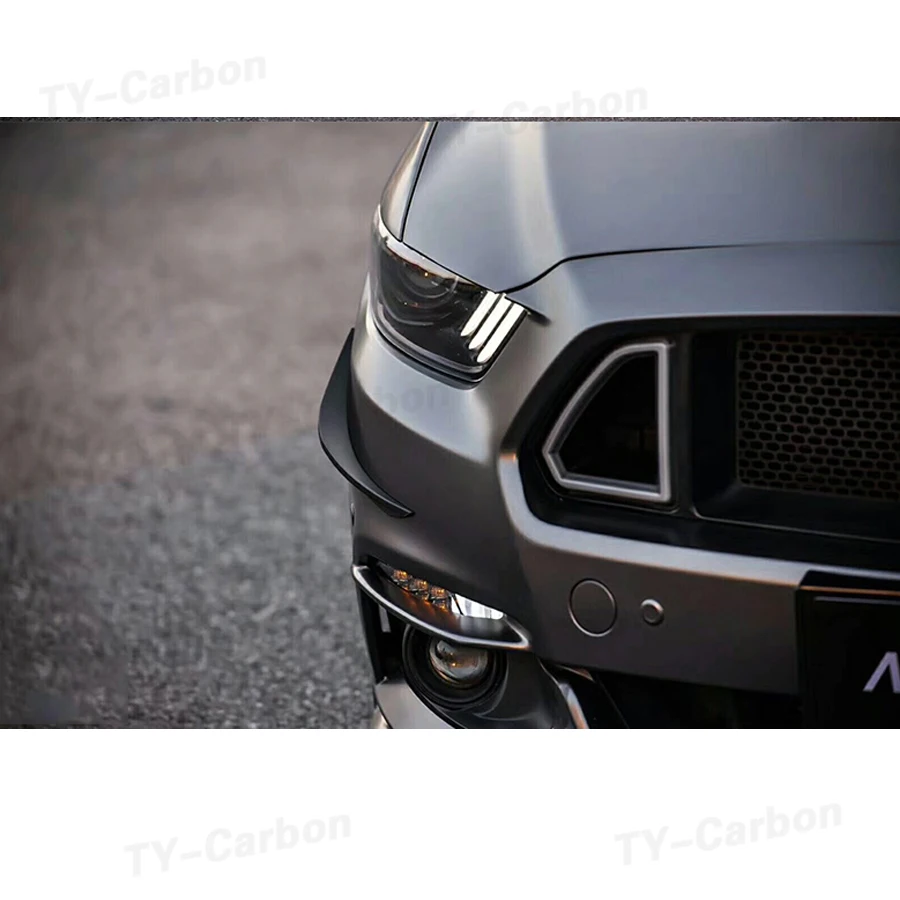 ABS Black Front Bumper Splitters Side Shark Fins Canards Trims for Ford Mustang GT V8 V6 MP Style 2015 - 2017 Car Decorative