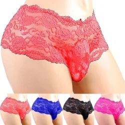 Sexy Lingerie Sexy Panties Men's Underwear Plus Siz Lace Sissy Male Breathable Jockstrap Briefs G-String Thongs Porno Underpants