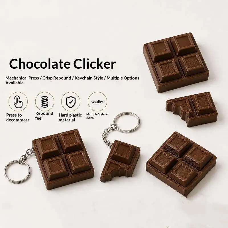 Satisfying Click Sound Dessert Shaped Fidget Clicker 3D Printed Comfort Rebound Anxiety Relief Toy Kids Adults Home Accessory