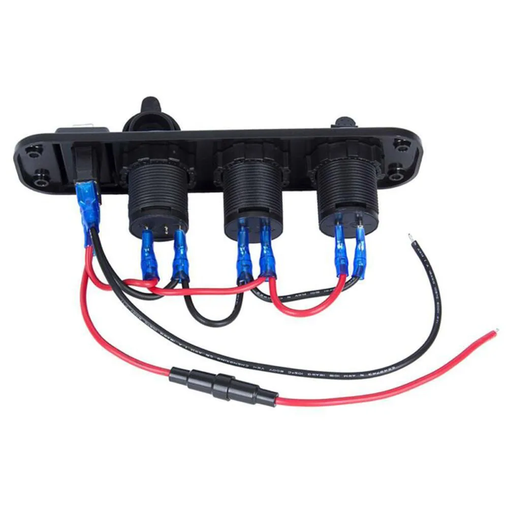 4 In 1 Car Digital Voltmeter Dual USB Charger On-Off Different Colors Socket W/ Switch IP66 Waterproof 4 In 1 Car