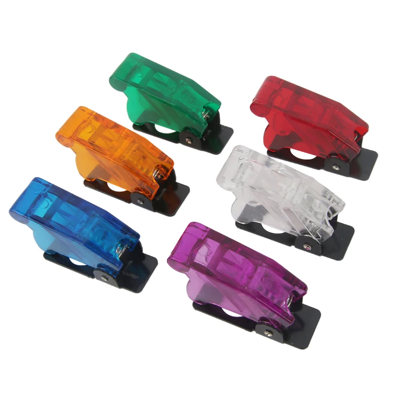 Auto Car Boat Truck Illuminated Led Toggle Switch With Safety Aircraft Flip Up Cover Guard  12V20A transparent