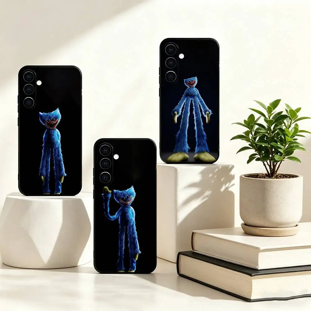 Funda de teléfono con diseño de juego de terror H-Huggy W-Wuggy para Samsung Galaxy A73,A72,A71,A70,A53,A52,A51, funda negra de silicona suave