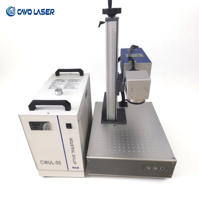 آلة نحت عميق لتبريد المياه من النوع المنفصل صغيرة محمولة باليد بالليزر Co2 للطوب الحجري