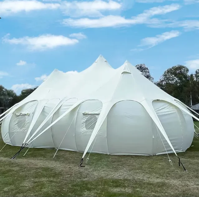 60-80 شخصًا في الهواء الطلق حفل زفاف الحدث خيمة كبيرة على الشاطئ ظلة يطير قماش القنب إطار فولاذي #3