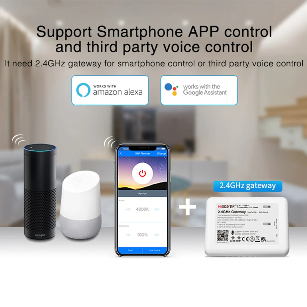 Miboxer TRI-C1 AC Triac 조광기 단색 컨트롤러 110-220V 푸시 희미한 벽 WiFi PWM RF 음성 제어 필라멘트 램프