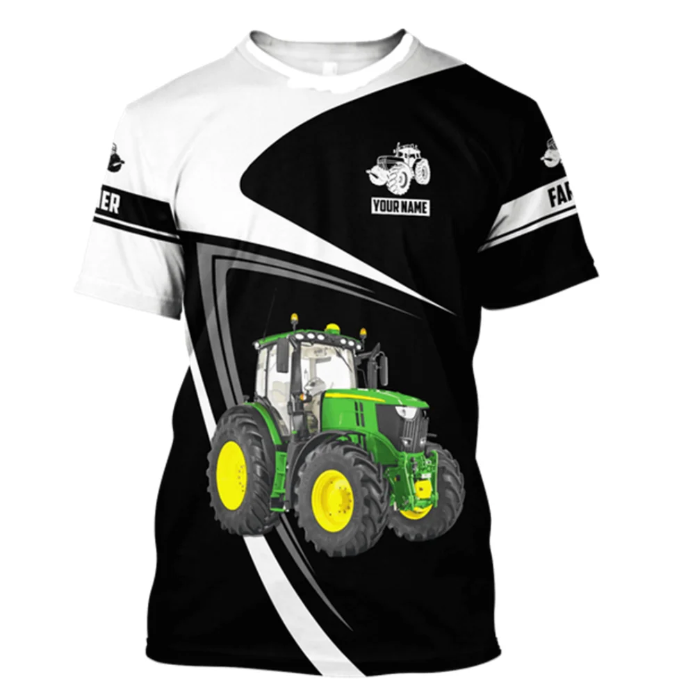 New Tractor T Shirt For Men Custom Print Round Neck Casual Comfortable Breathable Trending Products Personalization Streetwear