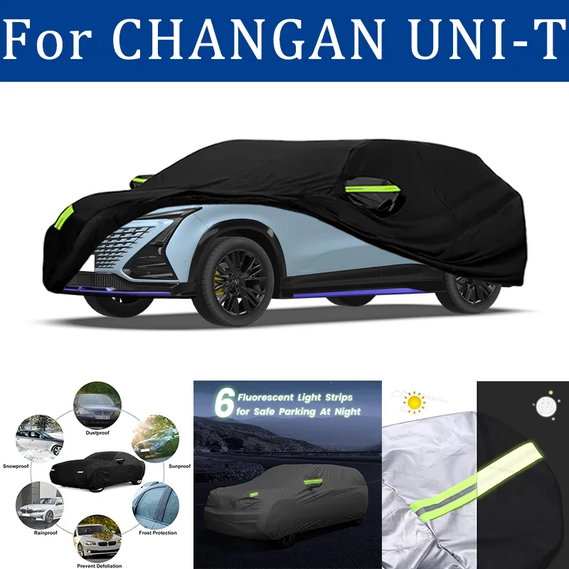 

For CHANGAN UNI-T Car Cover Full Covers with Reflective Strip Dustproof UV Scratch-Resistant Sunscreen Protective cover