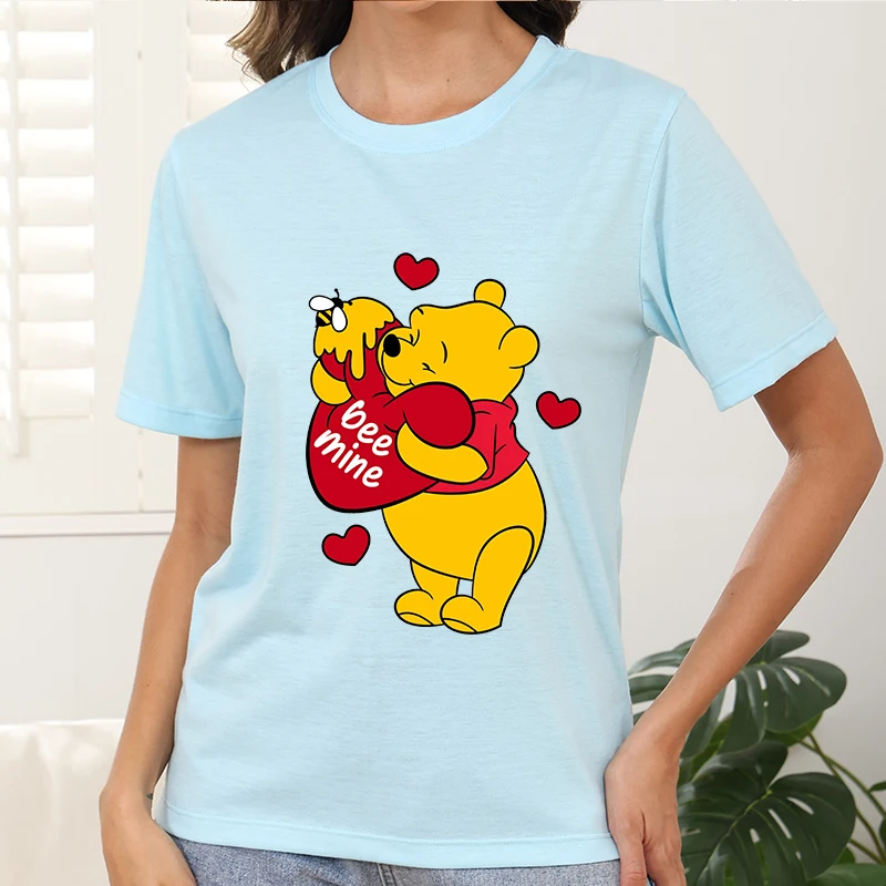 

Summer Clothing Tees Trends Fashion Tops Women Short Sleeve New Y2k T Shirt Disney Clothes Minnie Mouse Printed Mickey Cartoon
