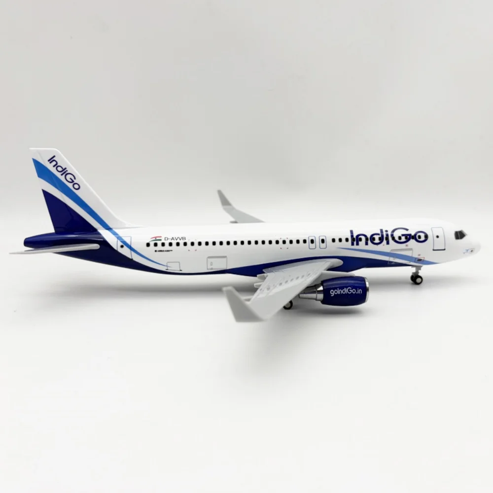 30cm A320 Indigo Airways Resin 1/250 Scale Plane Model Diecast Airplanes With Stand Assemble Aircraft For Collection Home Decor