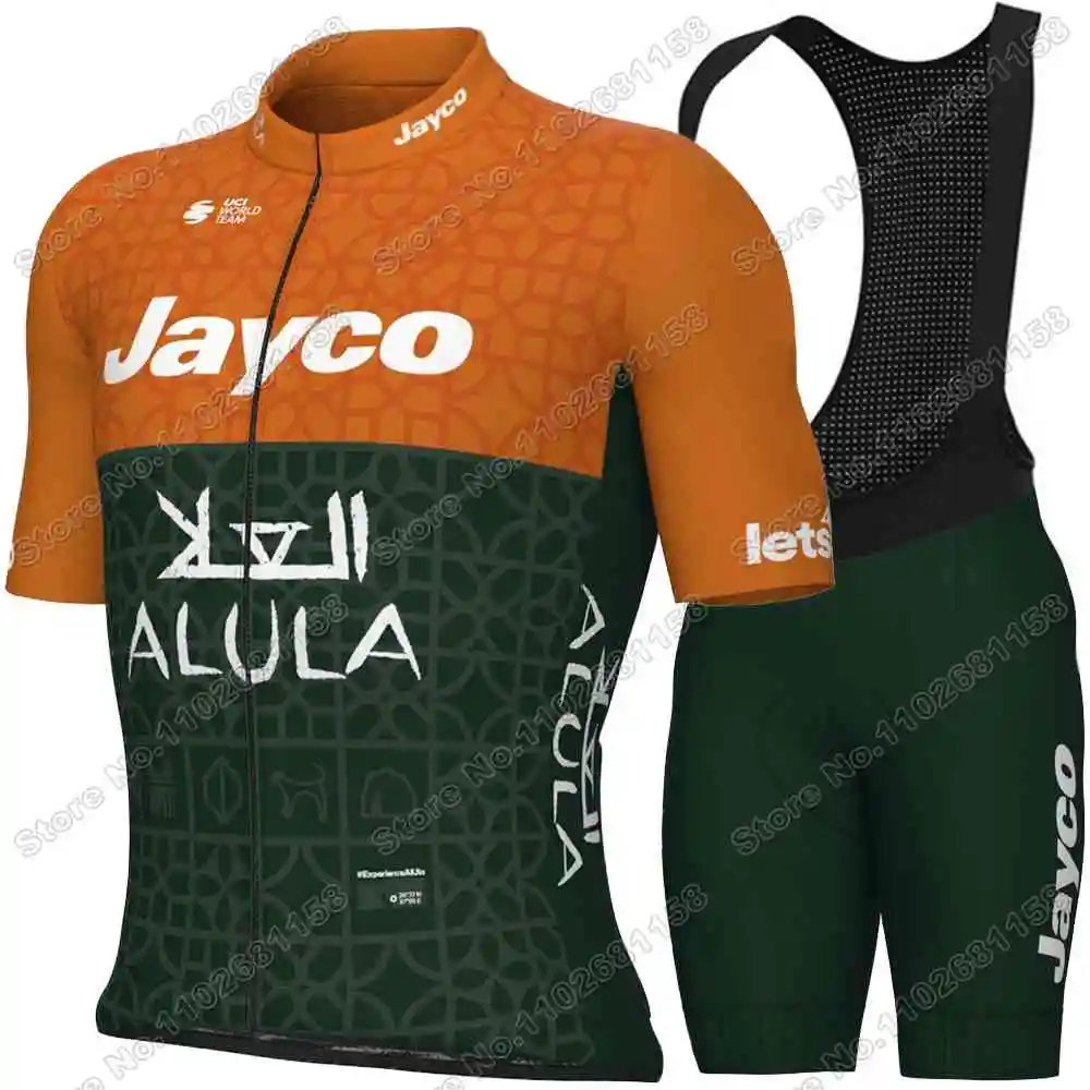 2024 Team Jayco Alula Cycling Jersey Set Summer Cycling Clothing Men's Short Sleeve Kit Road Bike Shirts Suit Bicycle Bib Shorts