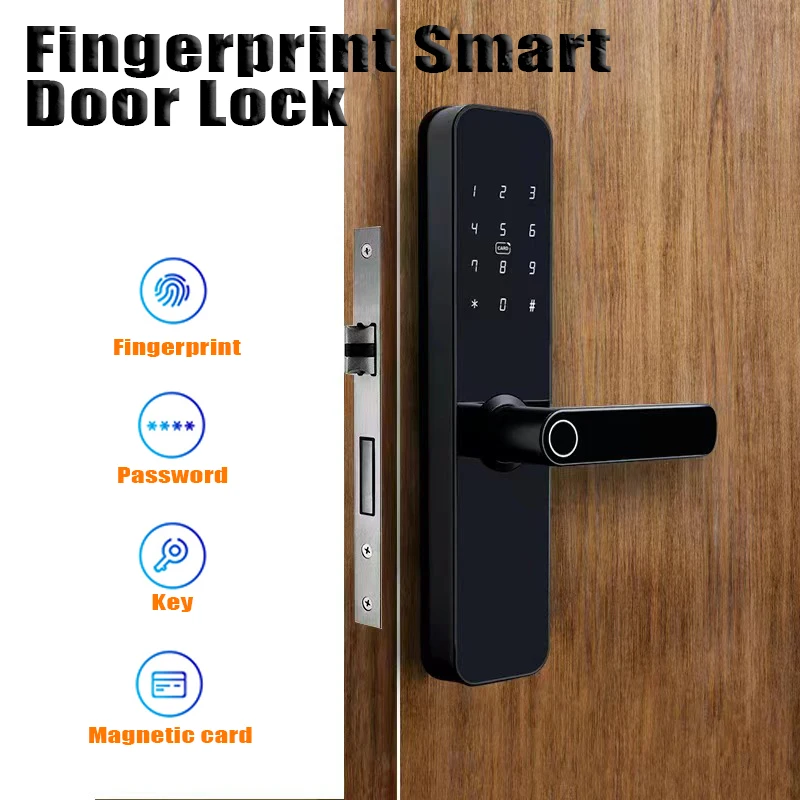 Fingerprint Smart Door Lock Household Anti-theft Door Lock Office Hotel Apartment Room Security Digital Electronic Password Lock