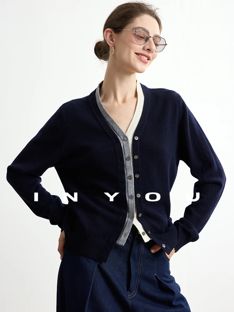 

Кардиган женский из чистой шерсти с V-образным вырезом, вязаный, модный, осенне-зимний, утепленный, мягкий, повседневный, свободного кроя, с длинными рукавами