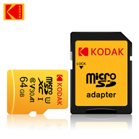 Kodak High Speed C10 U3 V30 Micro SD Card 32GB 64GB 128GB 256GB with Card Reader - Compact Memory Tarjeta Microsd Mini TF