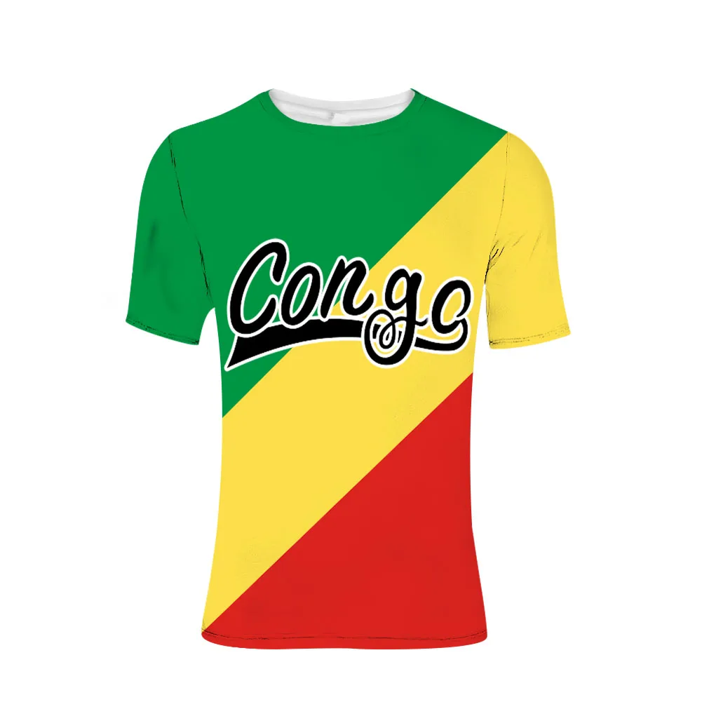 Congo Youth Free Custom Made Name Number Team Cg T Shirt Cog Country Travel French Nation Flag Print Photo Logo Clothes