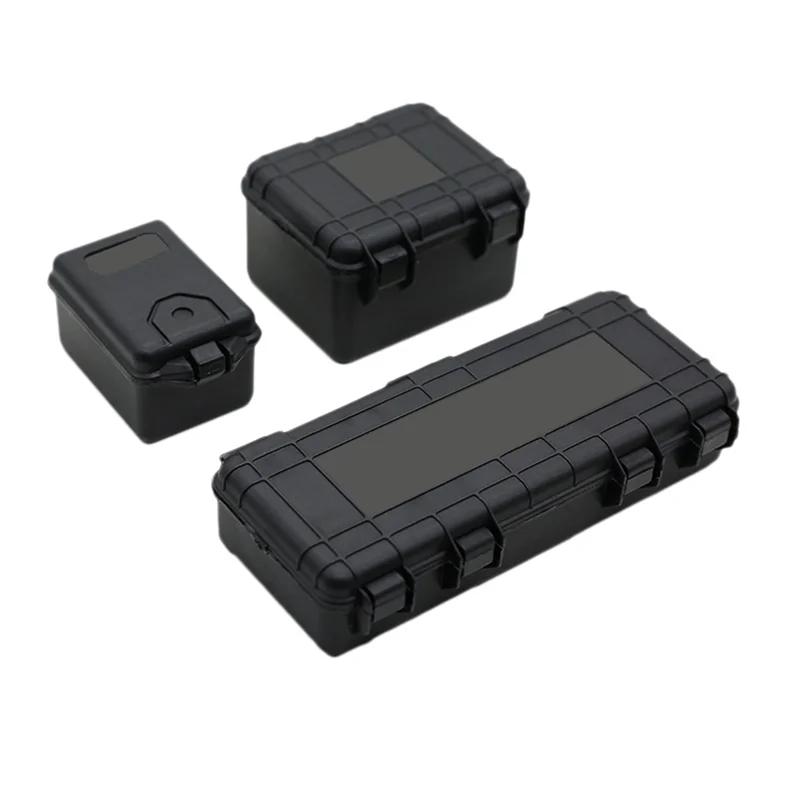 B05C-9Pcs Plastic RC Car Storage Box Decoration Tool For Traxxas Trx4 Axial Scx10 90046 D90 1/10 RC Crawler Accessories Black