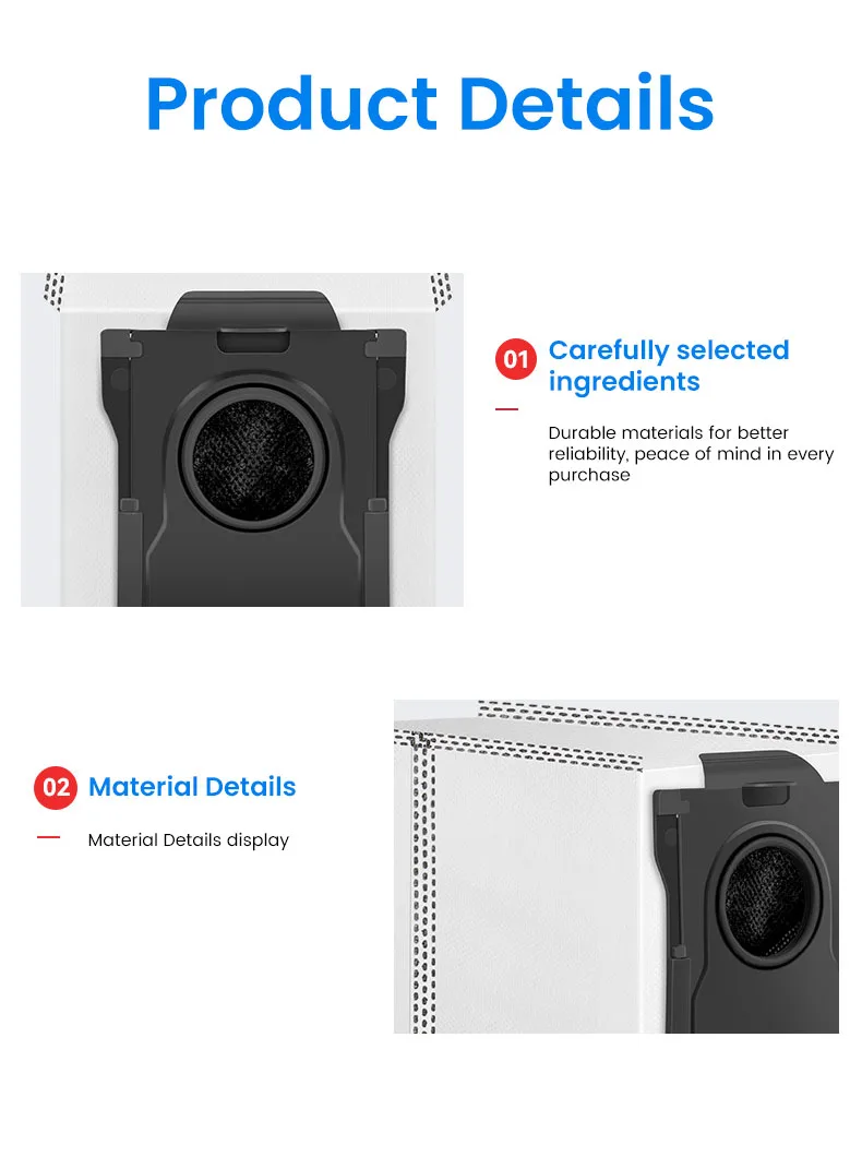 لـ Dream Seeks S30 Pro Ultra X40 Series المواد الاستهلاكية لأكياس الغبار الروبوتية