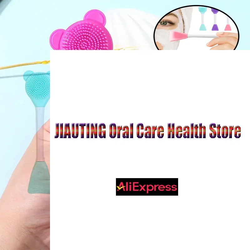 1 Stuks 2 In1 Mee-eter Siliconen Gezichtsreiniging & Masker Borstel Spatel Diepe Reiniging Gereedschap Peeling Scrub Porie Gezichtsverzorging