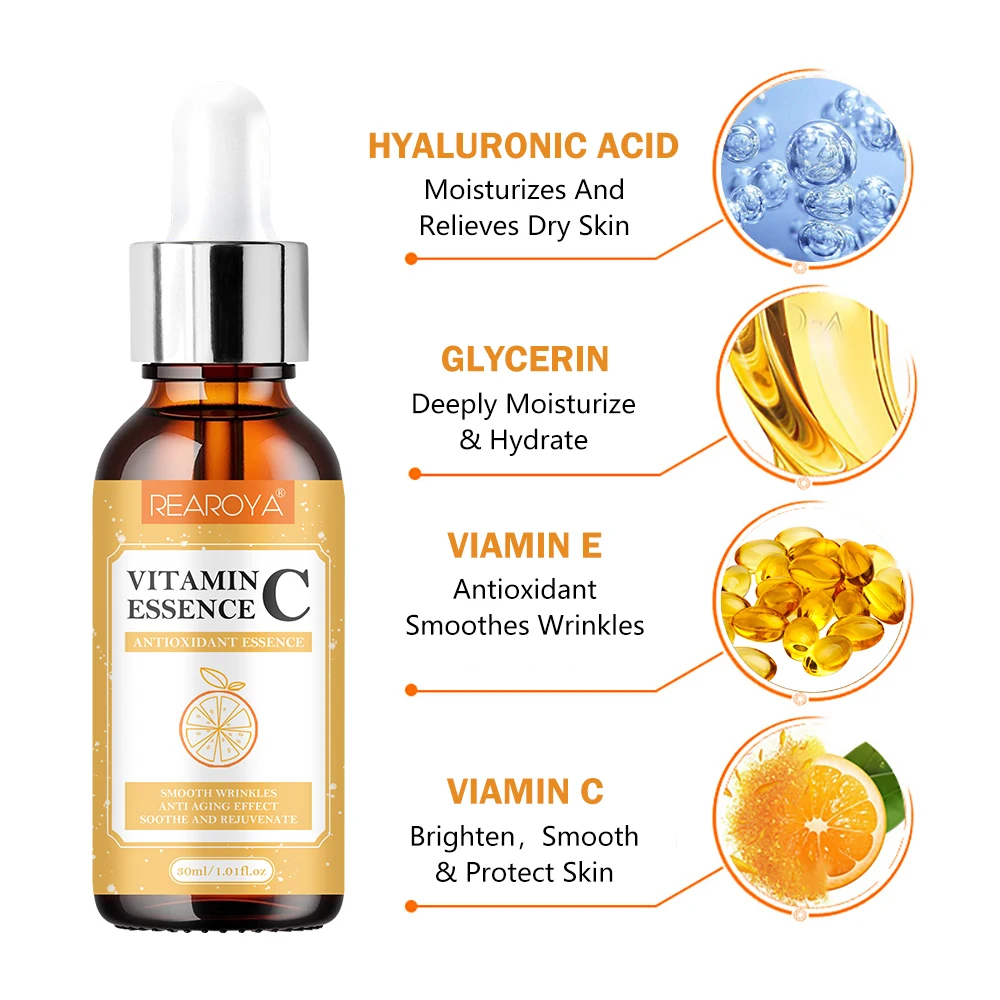 فيتامين ج خلاصة مضادة للأكسدة للوجه ، ترطيب مغذي ، إصلاح ، رفع ، شد ، شد ، تجاعيد ناعمة ، مكافحة الشيخوخة ، العناية بالبشرة