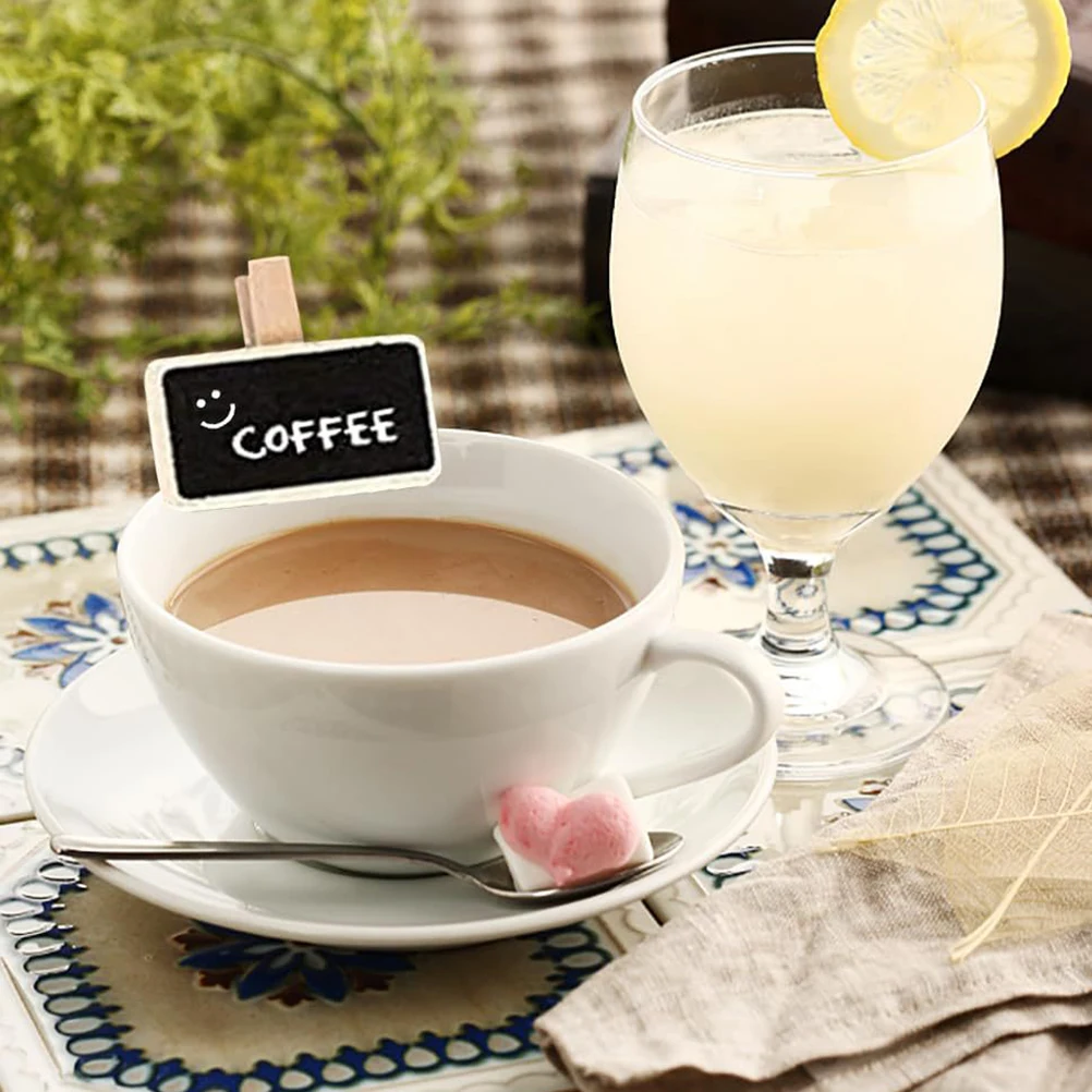 

50Pcs Chalkboard Memo Clips Small Blackboard Clip Wood Bill Clip Photo Clamps Mini Chalkboard Signs Message Board Clips