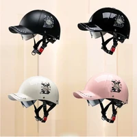 2025 For Cafe Racer Chopper Scooter Safety Hard Hat Half Face Vintage Summer Cap Motorcycle Half Helmet Baseball Cap Style - Image 5
