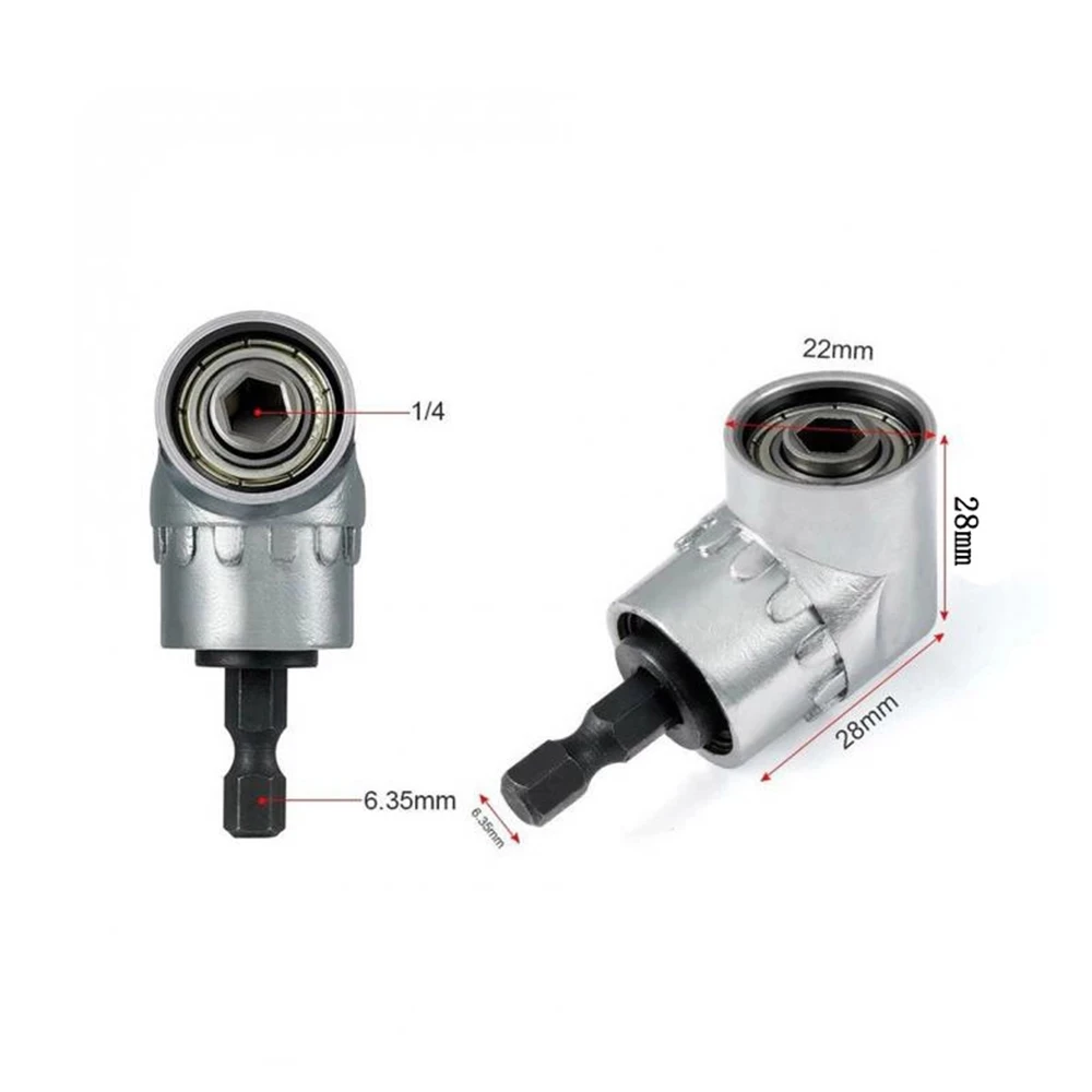 1/4" Hex Shank 105 Degree Right Angle Driver Drill Socket Adapter 3pcs Quick Release Magnetic Screwdriver Nut Drill Bit Holder