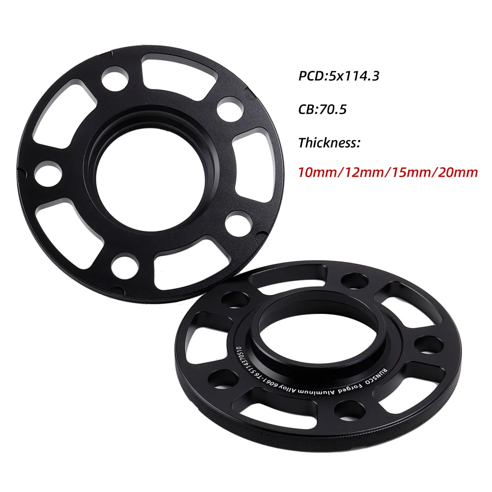 10/12/15/20mm Wheel Spacer Adapter PCD 5x114.3 CB 70.5 mm 5-Lug Suit For Toyota/Mini/Honda Universal Car 2Piece/set Alu6061-T6