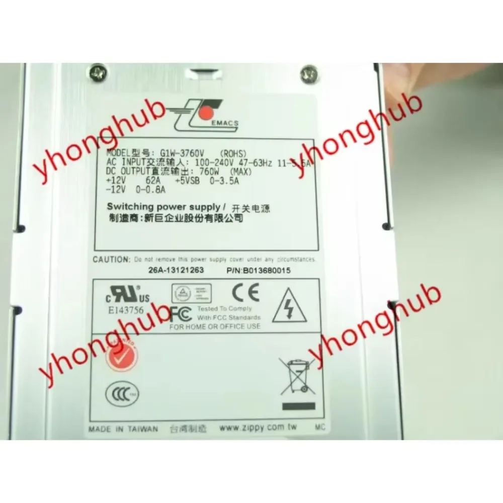 EMACS G1W-3760V ROHS Power Supply 760W 2U PSU Sever Computer