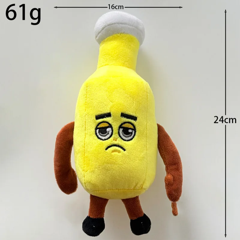 جديد سرقة الدماغ زجاجة النبيذ الأحمر أفخم 28 سنتيمتر مضحك الأصفر حزين التعبير زجاجة النبيذ محشوة دمية لعبة للطفل هدايا عيد الميلاد