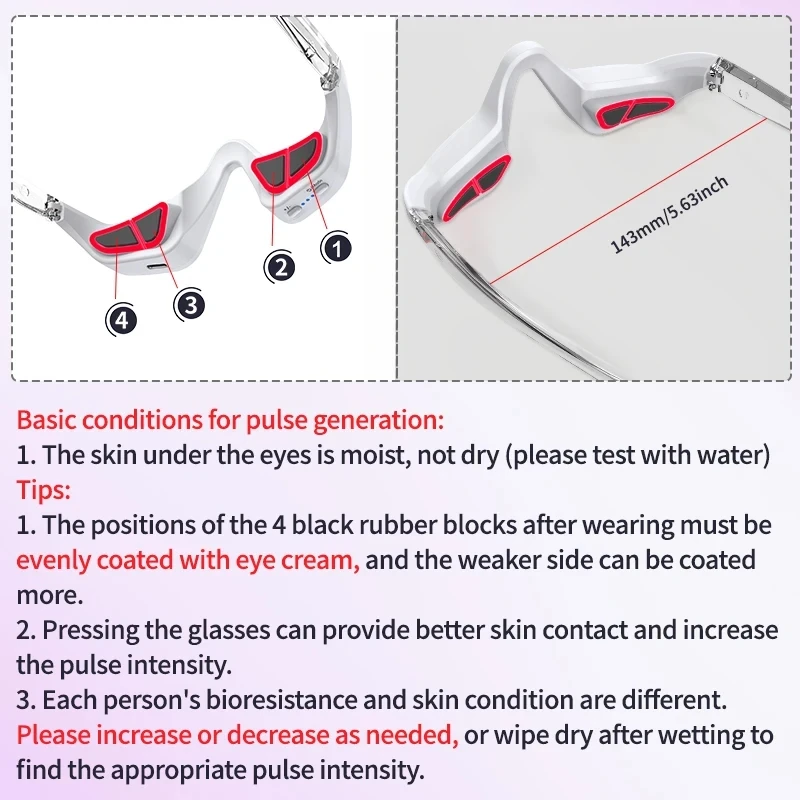 3D 레드 라이트 EMS 눈 마사지기 아이케어 안경 다크서클 부기 주름 감소 눈 피로 완화 뷰티 케어 기기