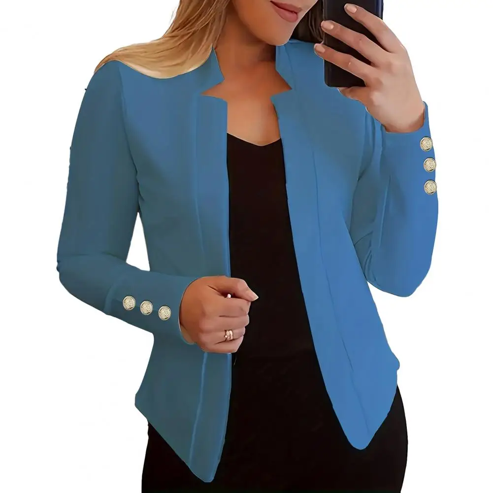 Damen anzug jacke elegante Damen jacke mit gekerbtem Kragen für den Frühling Herbst Slim Fit Business-Strickjacke mit offener Vorderseite zum Tragen