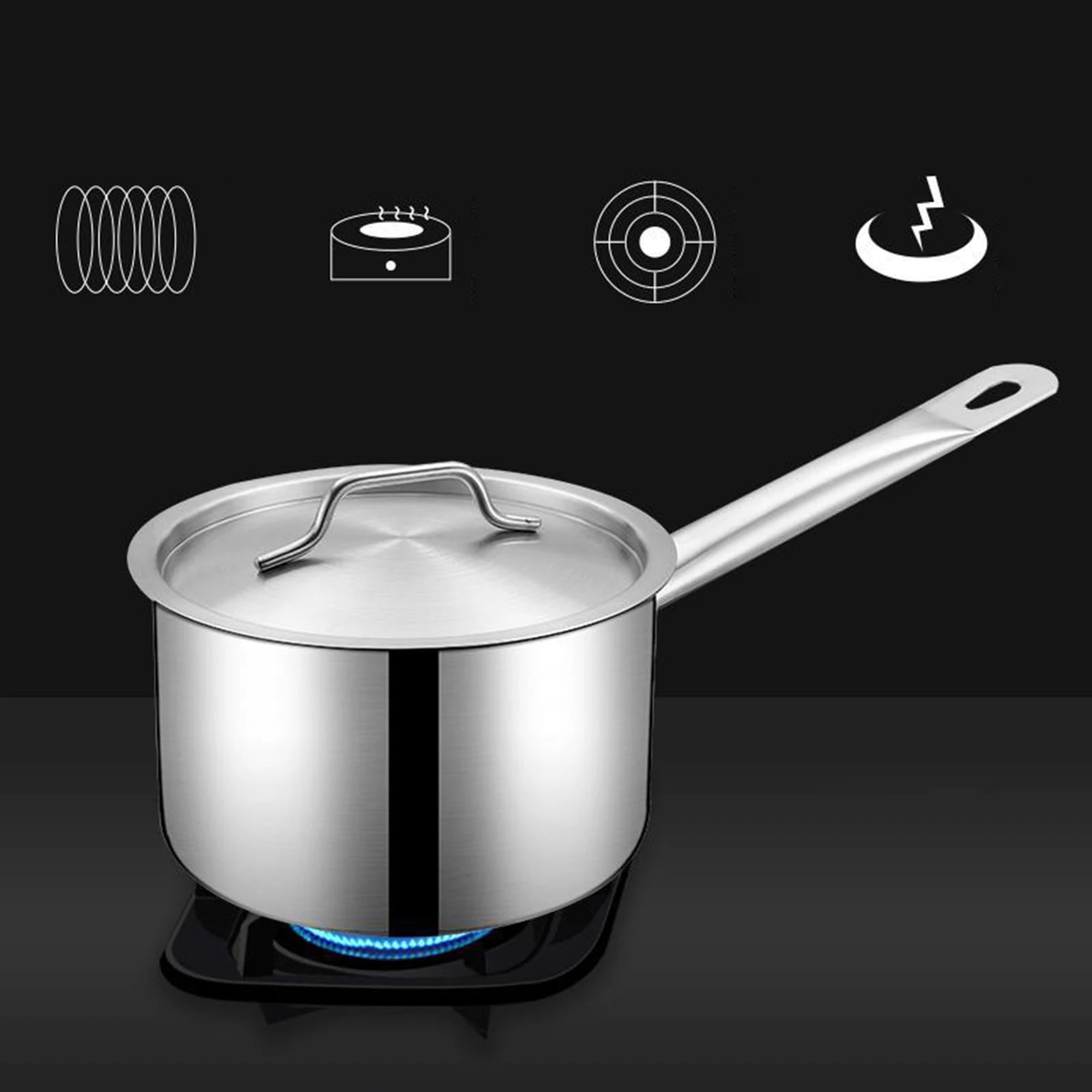 Pot Saucepan Pan Milk Sauce Cooking Soup Oil Pots Pasta Soup with Cover Stainless Steel Cooking Pot Milk Pot Milk Steamer
