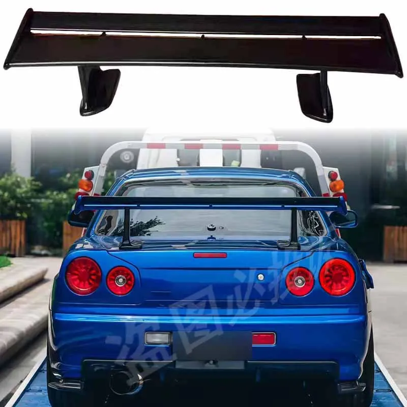 

For Nissan Skyline R34 GTR high-quality carbon fiber trunk spoiler tuning boot cover wing glass fiber rear splitter lip kit