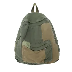 Mochila de lona con paneles para mujer, morral escolar de viaje para chica, bonito para ordenador portátil, Universidad