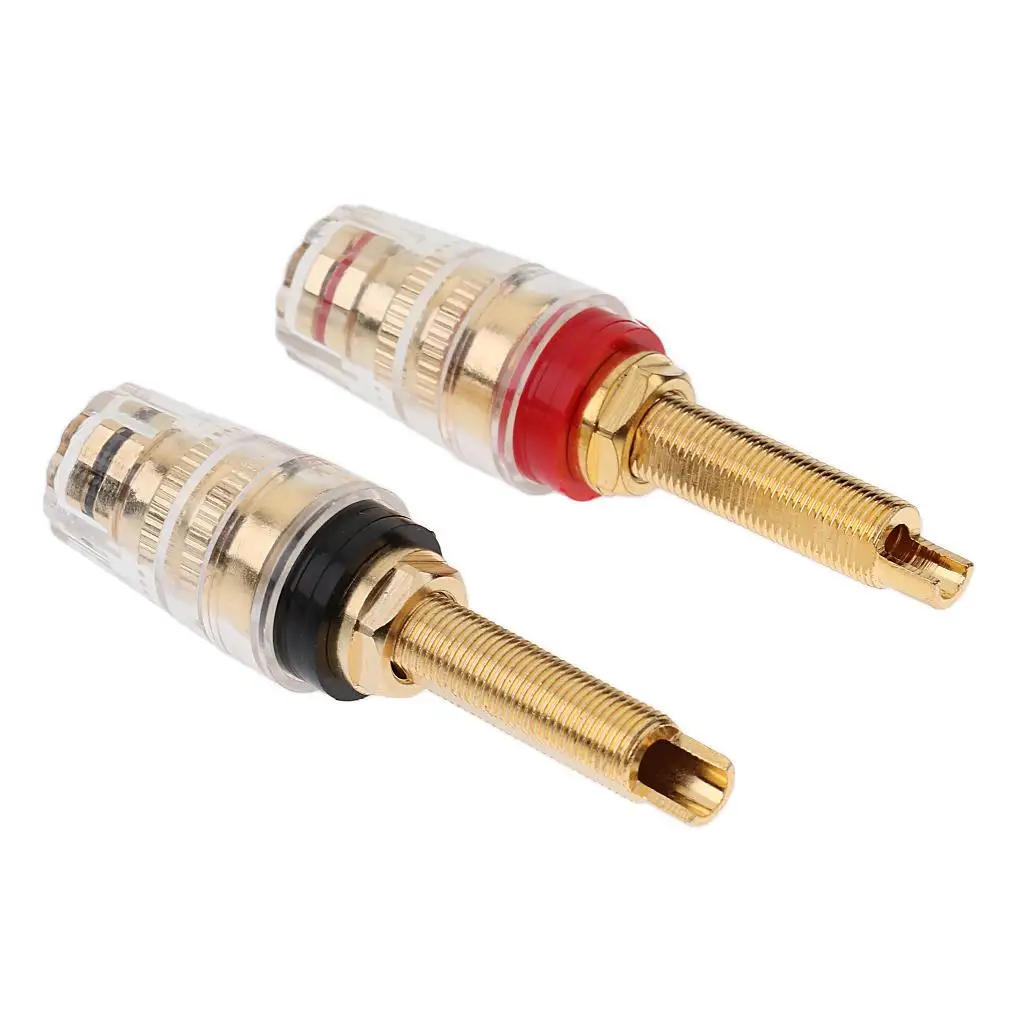 2Pack 4mm Banana Connector Binding Post Plug for Speakers Terminal
