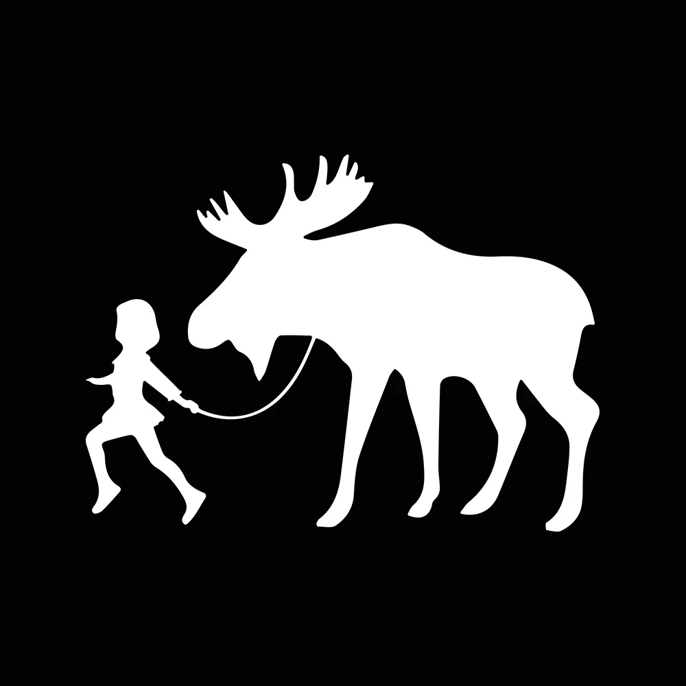 

Car Stickers "The Elk Goes with You" Decals Funny Styling Black White Color PVC 20cm X 15cm