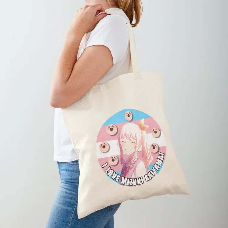 

I Love Mizuki Akiyama! Tote Bag hand bags Women bags shopping bags foldable Canvas stote bag
